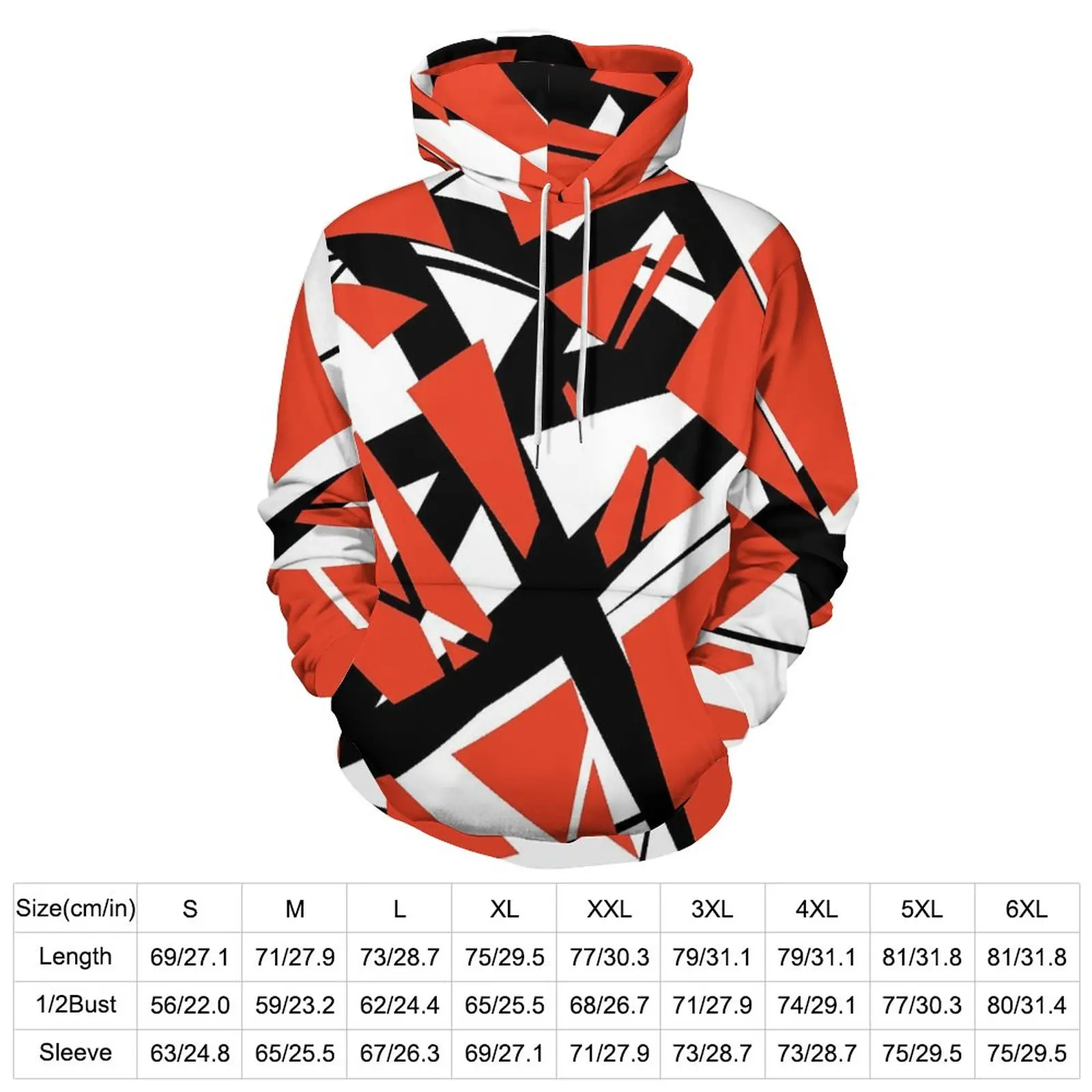 TRIBUTE TO VAN HALEN Hoodies Long-Sleeve Red White Casual Hoodie Autumn Streetwear Oversized Pattern Loose Hooded Sweatshirts