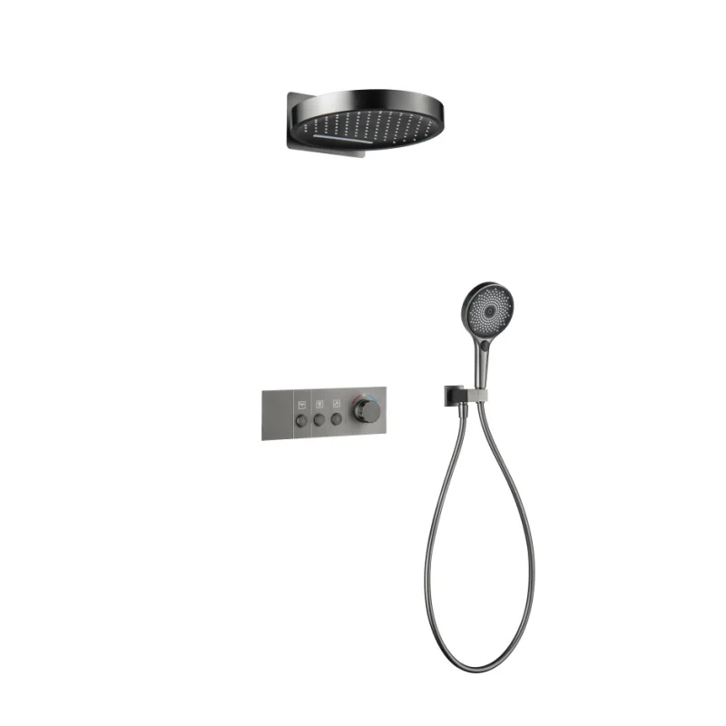 

White, concealed, concealed, shower, embedded, wall, constant temperature, invisible, shower, buried