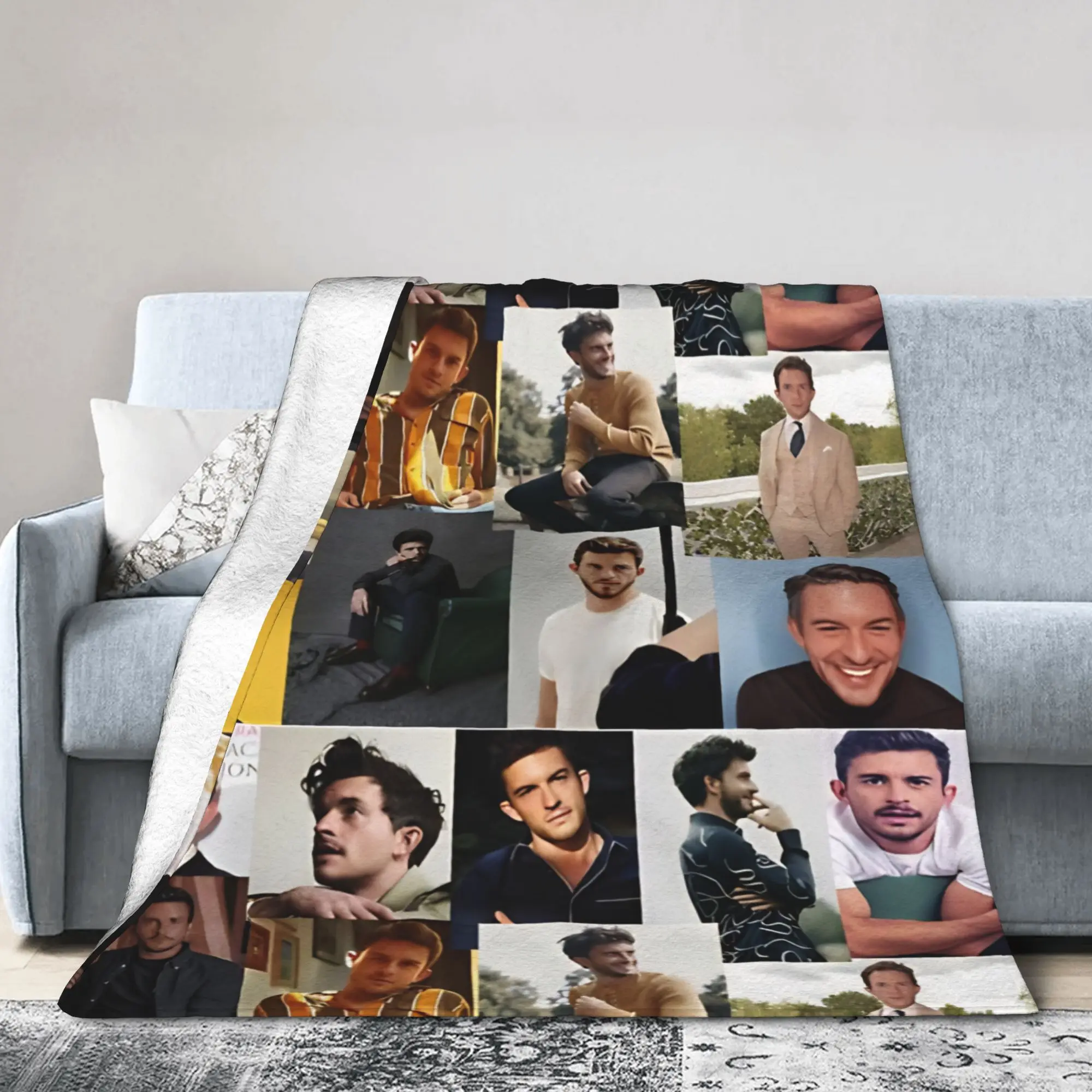 Jonathan Bailey Actor Blankets Comedy Flannel Novelty Warm Throw Blanket for Home Autumn/Winter