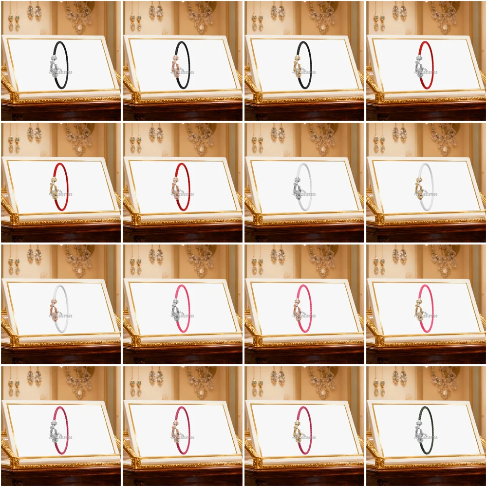 

Gryan New 925 Silver M Size Horseshoe Half Zircon Nylon Bracelet female Suitable Daily Wear Party Gifts Luxurious Couple Jewelry