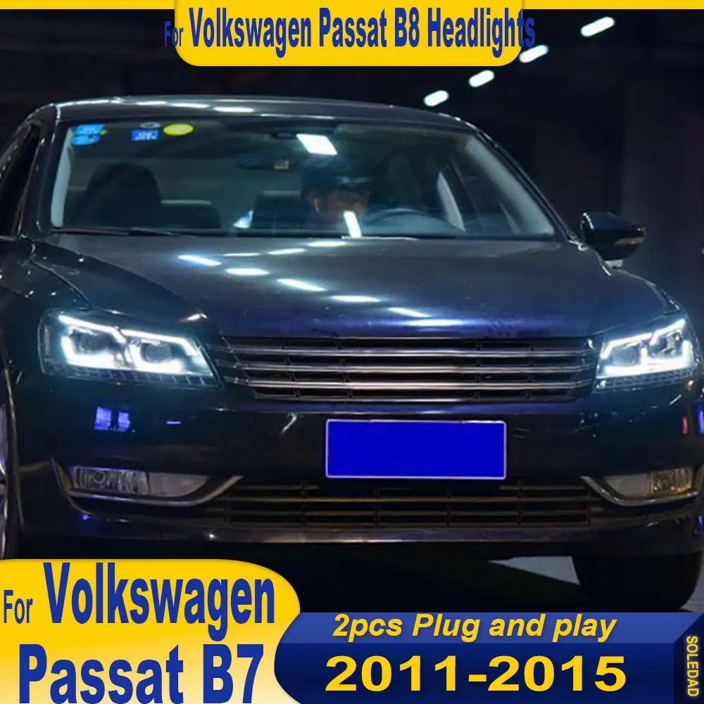 Car Styling headlights for VW Passat B7 Headlights 2011-2015 LED Headlight DRL Hid Head Lamp Bi Xenon Projector Lens Accessories