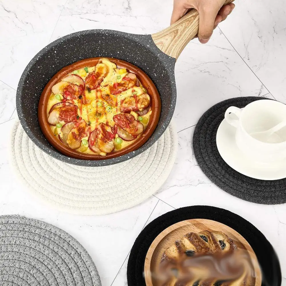 Elegant Coffee Coaster Cotton Table Mat Soft Cotton Woven Coaster Set Heat-resistant Water-absorbent Cup Mats Noise-reducing