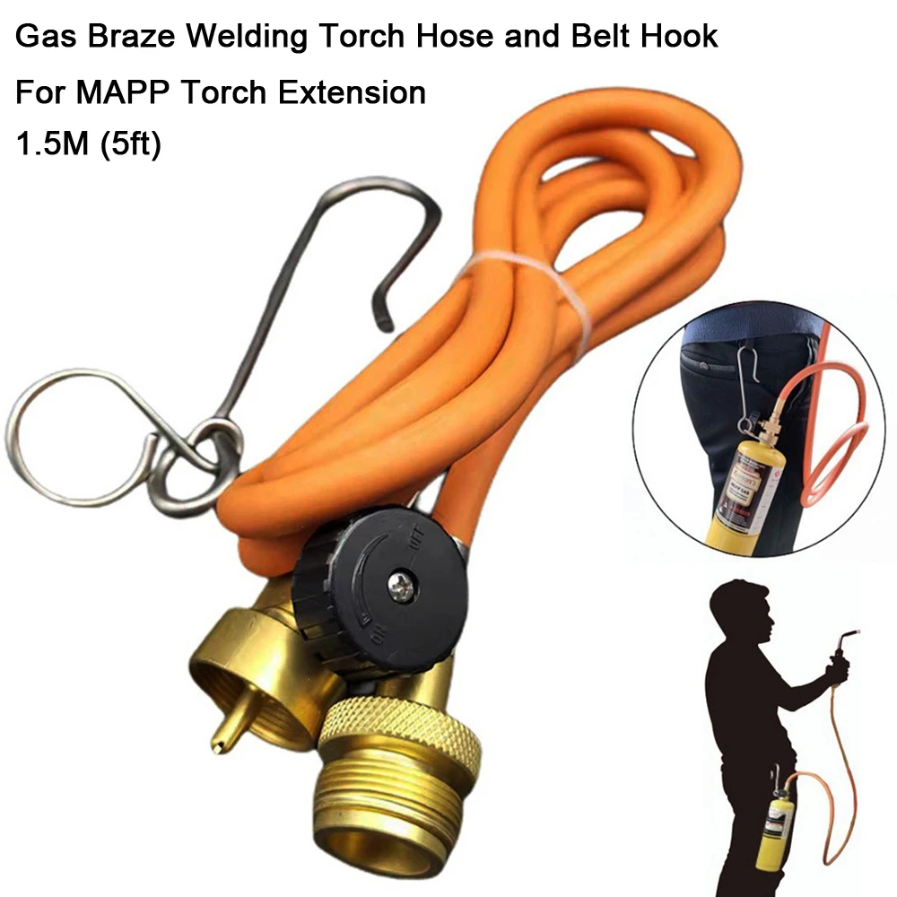 Mapp Gas Brazing Torch Self Ignition Trigger 1.5M Hose Propane Welding Heating BBQ HVAC Plumbing Jewelry CGA600 Burner