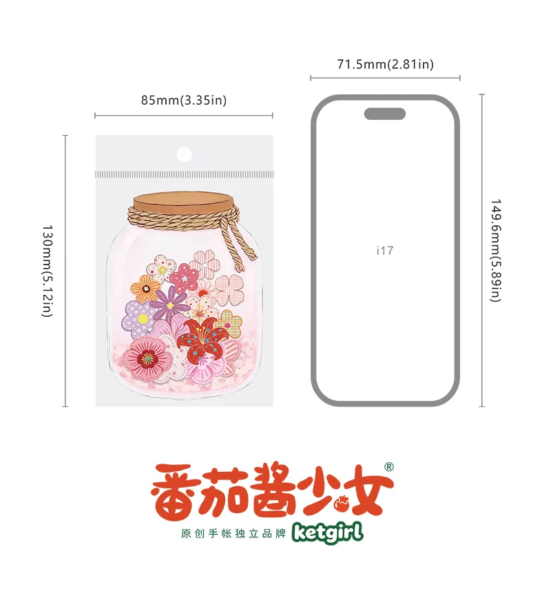 Journal GO Mini Flower Hard Card Sticker Set 90 Sheets of Floral & Plaid Patterns for Journaling Scrapbooking and DIY Crafts