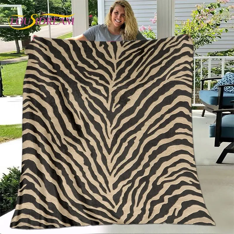 Tiger print pattern Beast blanket, flannel blanket throw blanket, home living room bed sofa bed children warm blanket for picnic