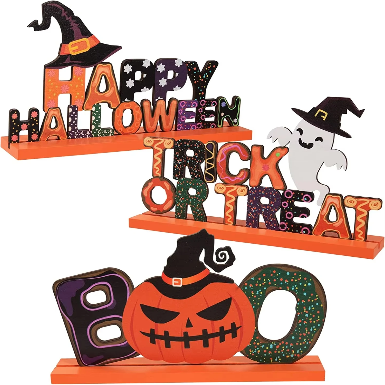

Хэллоуин Деревянный Декоративный Логотип Настольный И Ведьма Тыква Украшение Хэллоуина
