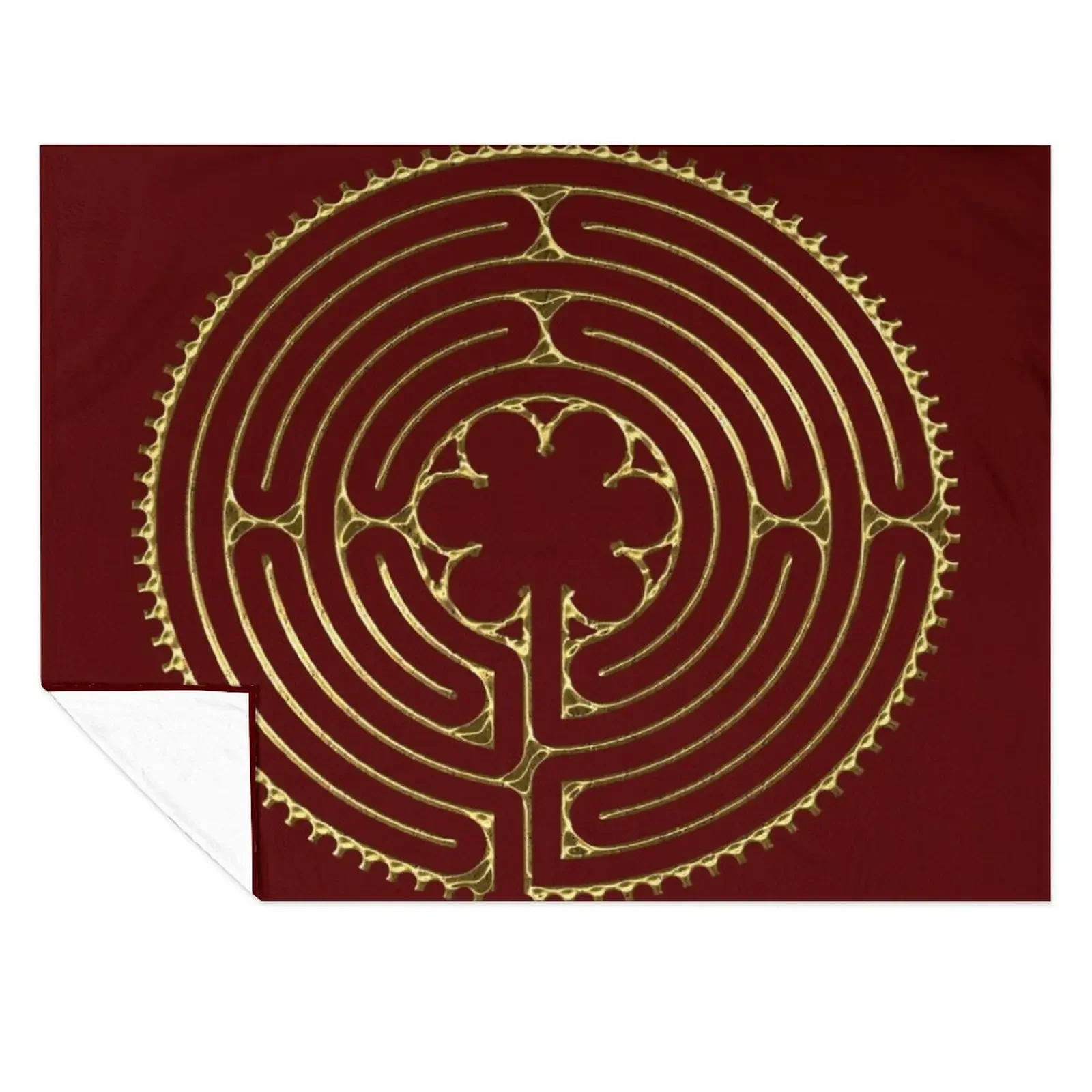

Copy of Copy of CHARTRES Labyrinth - Short Way 4 Throw Blanket Flannel Personalized Gift Thermal Moving Blankets