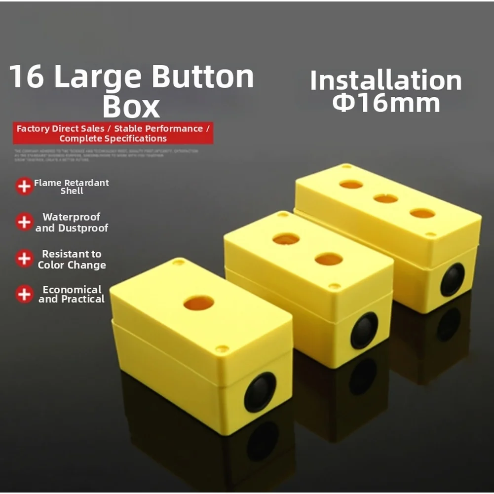 Waterproof Push Button Switch Box 16mm Diameter IP65 Rated Plastic Housing Supports Up To 1 Million Electrical Cycles