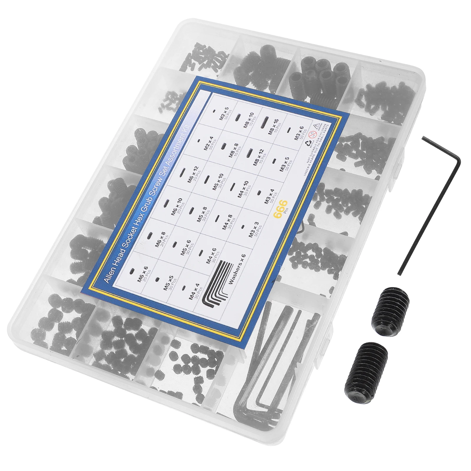 

1 set Screw Set M2-M8 Internal Drive Cup-point Screws for Door Handles Faucets Light Fixtures Assortment Kit Steel Durable