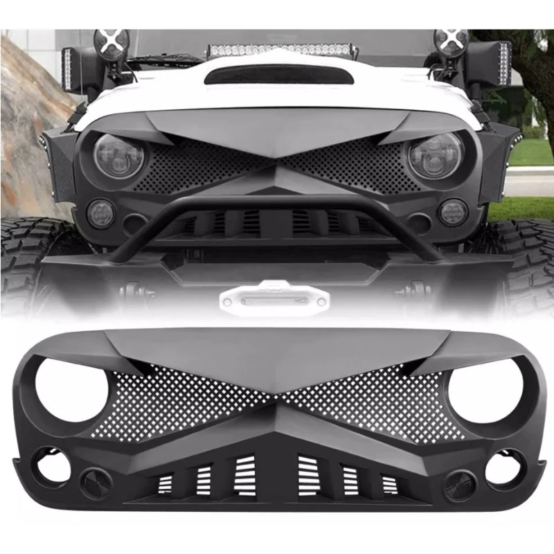 Suitable for 2018+ Jeep Wrangler JL, High Quality Plastic Knight Front Grille, 4x4 Offroad Body Kit Parts