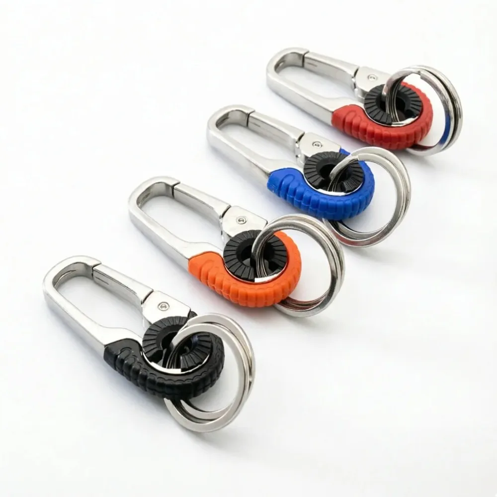 Stainless Buckle Steel Key Ring Outdoor Carabiner Climbing Double Waist Hanging Metal Personalized Keychain Car Creative