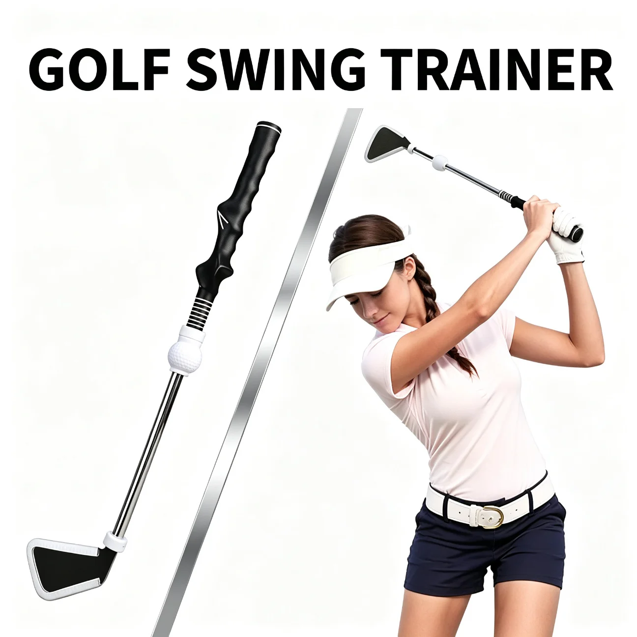 Sports Outdoor Golf Swing Trainer with Sound Hand Grip Corrective Posture Rhythm Exerciser for Training