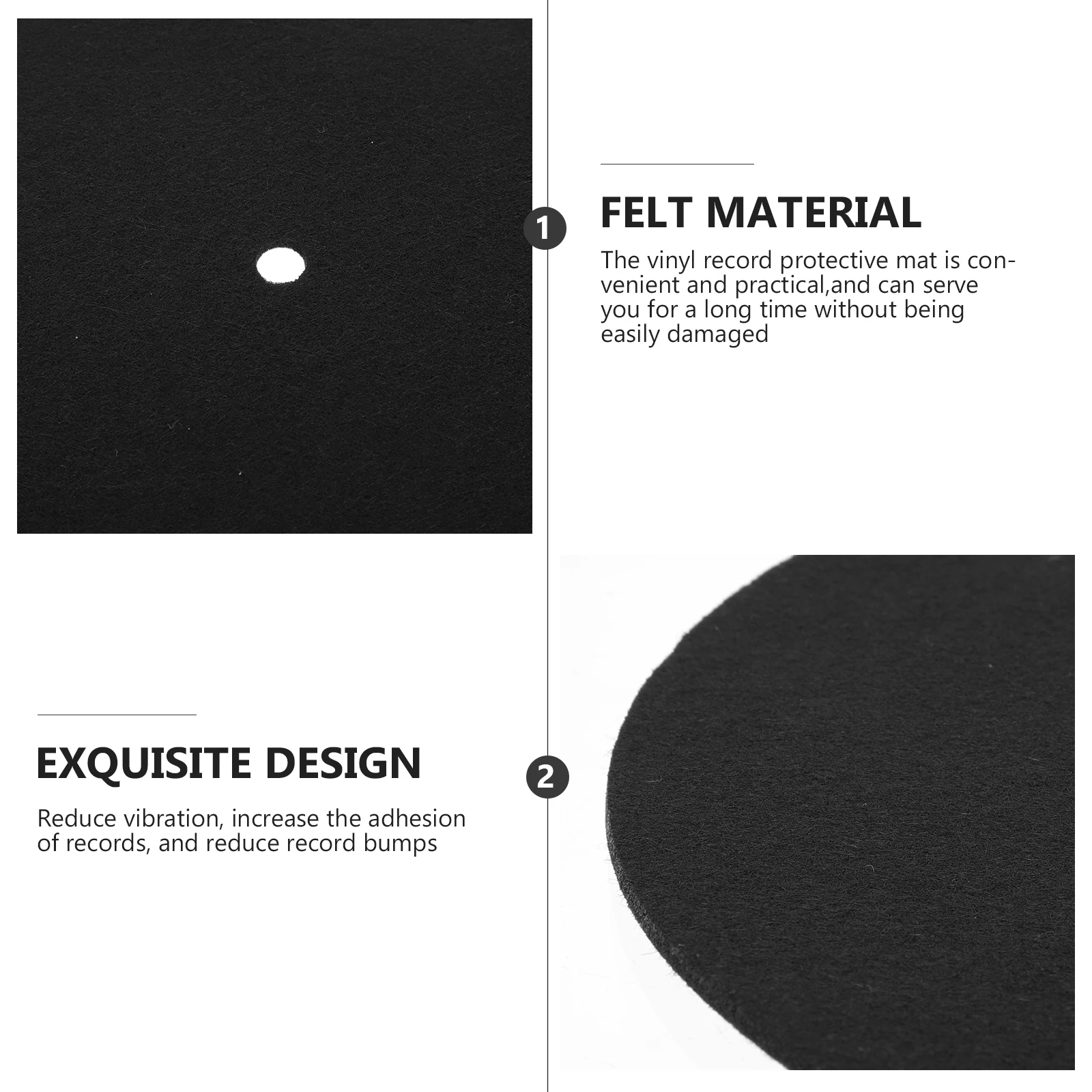 

2pcs Turntable Mat for Vinyl Records Non-Slip Record Player Protective Pad Anti-Vibration Scratch Resistant Phonograph Disc Mat