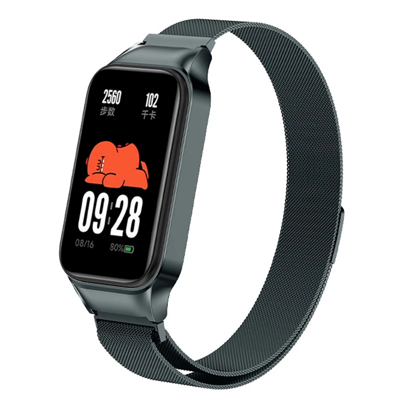 Milanese Loop Band voor Xiaomi Mi Band 9 Active Strap Metalen Magnetische Armband Horlogeband voor Redmi Band 3 Vervangbare Band