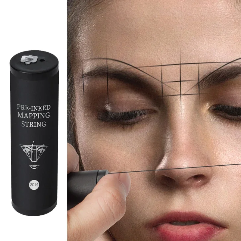 

20m Mapping Pre-ink String Microblading Eyebow Dyeing Thread Semi Permanent Makeup Positioning Line Eyebrow Measuring Tool 1pcs