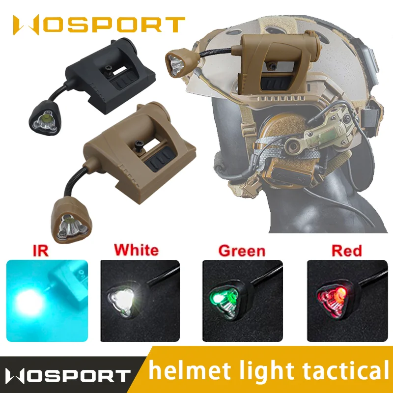 

Helmet light tactical 3 Modes LED， outdoor night hunting helmet light, camping lighting, red, white, green light