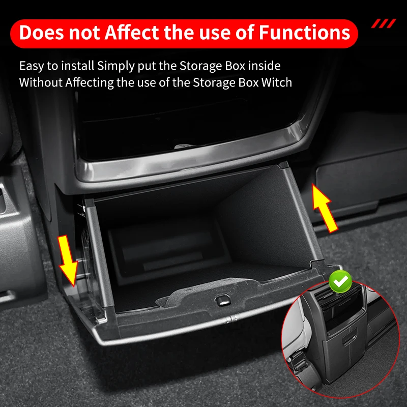 صينية تنظيم وحدة التحكم الخلفية (لـ 2023-2025 Toyota Alphard/Vellfire 40 Series) TPE سجادة ضد الإنزلاق صندوق مسند الذراع ملحقات مقاومة للغبار