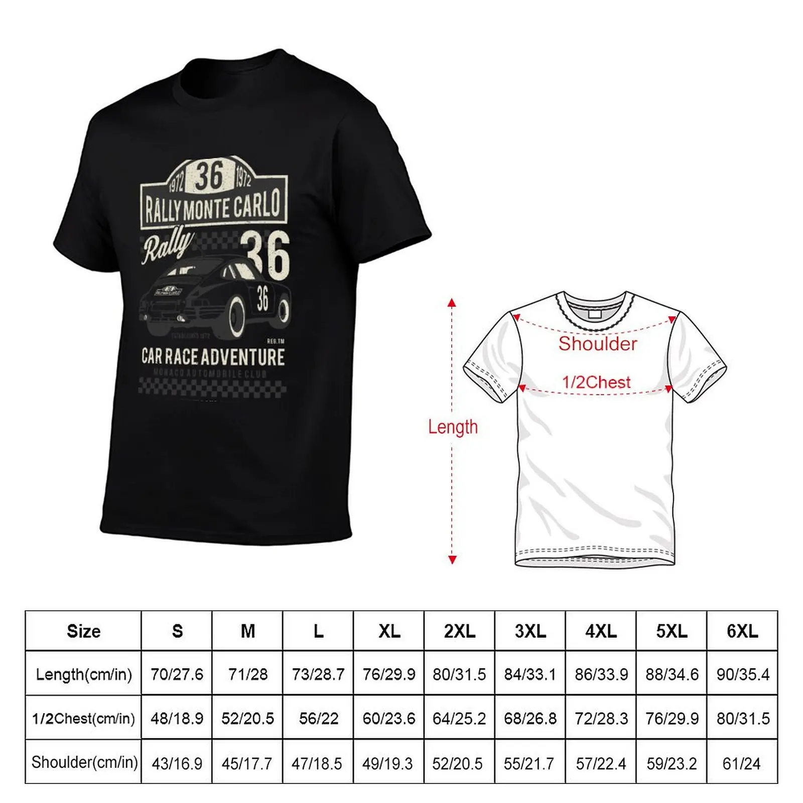 Monte Carlo Rally. T-Shirt Stylish Print Short Sleeve Tee