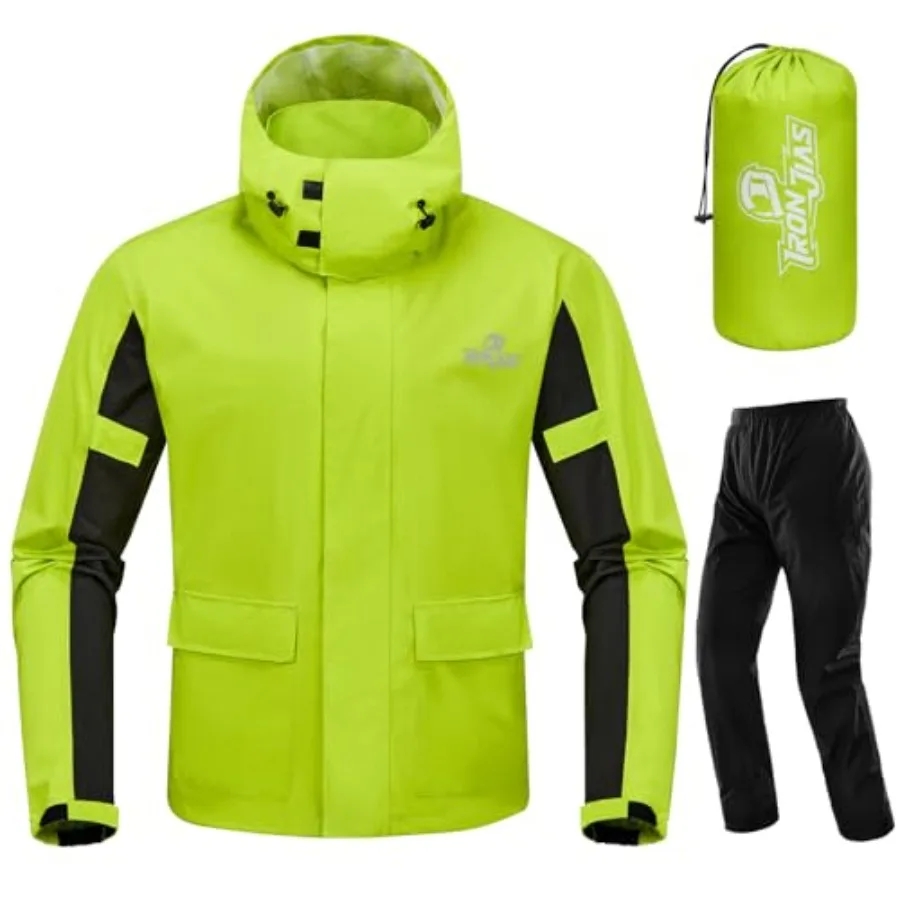 

Мотоциклетный дождевой костюм для мужчин и женщин: водонепроницаемая куртка и брюки, дышащий светоотражающий плащ, размер XL