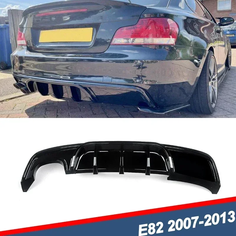 FOR BMW 1 SERIES E82 M SPORT NO LED REAR DIFFUSER SPOILER GLOSS BLACK