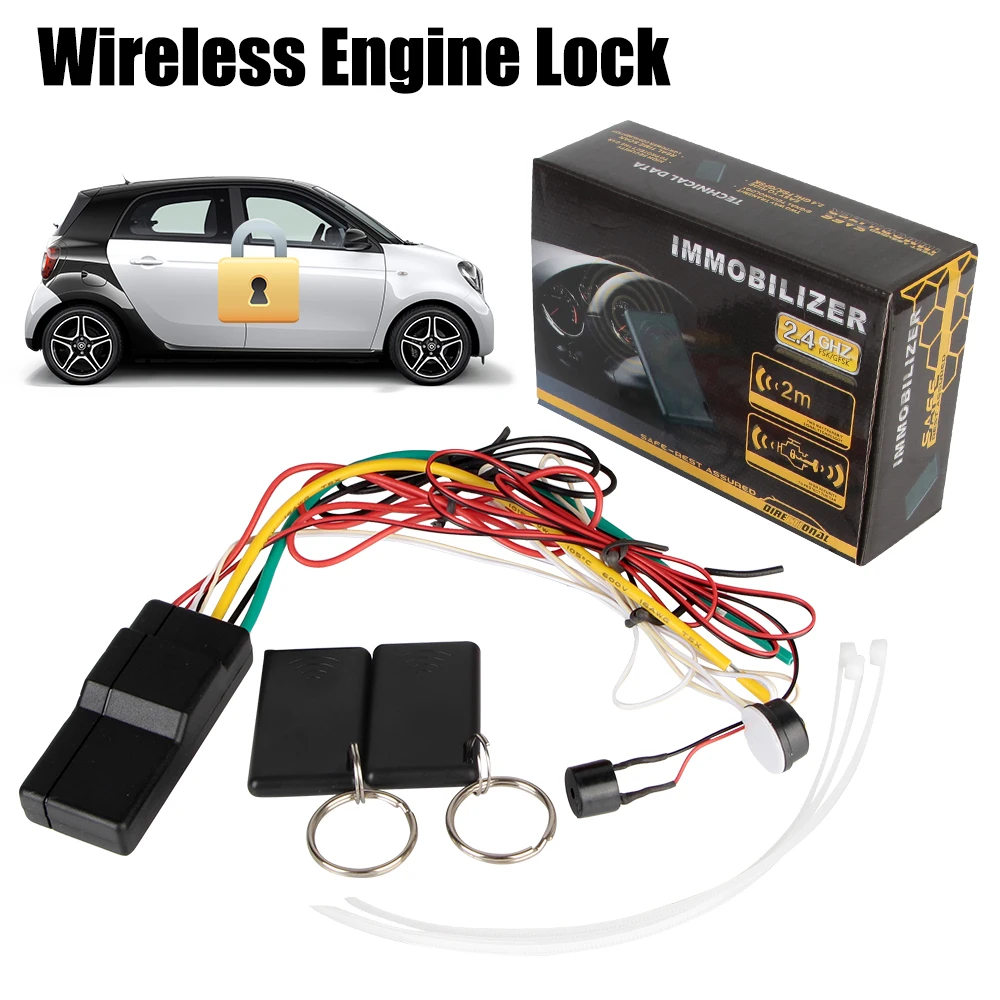 2.4GHz Immobilizer Anti-Hijacking Intelligent Circuit Cut Off Unlock Device Wireless Engine Lock Car Alarm System