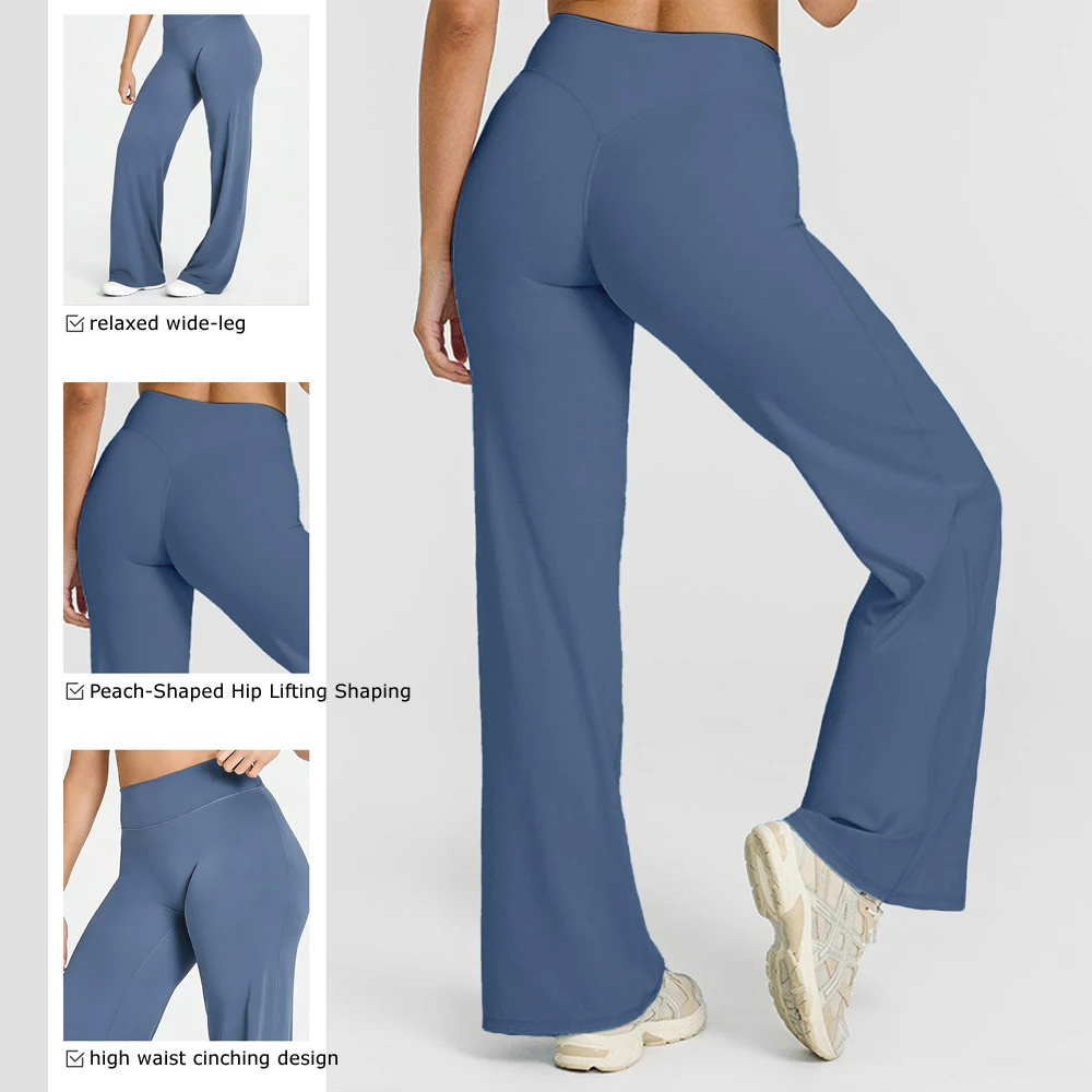 

1piece Women's Seamless Yoga Leggings relaxed wide Straight-leg Slim-Fit Peach-Shaped Hip Lifting Shaping High Waist Cinching