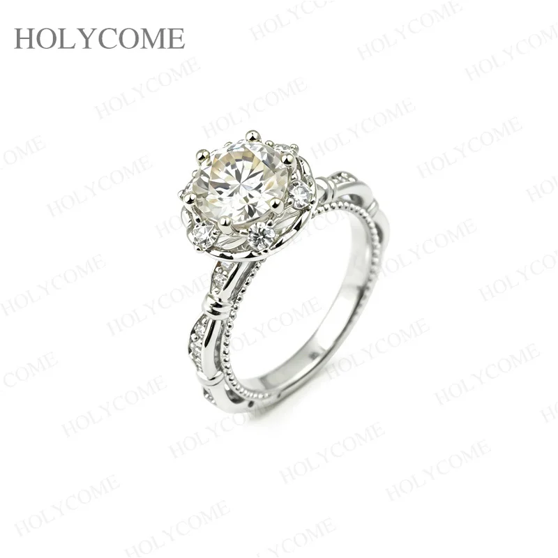 

1.5 Carat Moissanite Ring Round D VVS1 with Certificate S925 Sterling Silver Women Jewelry Wedding Birthday Gift Fine Jewelry