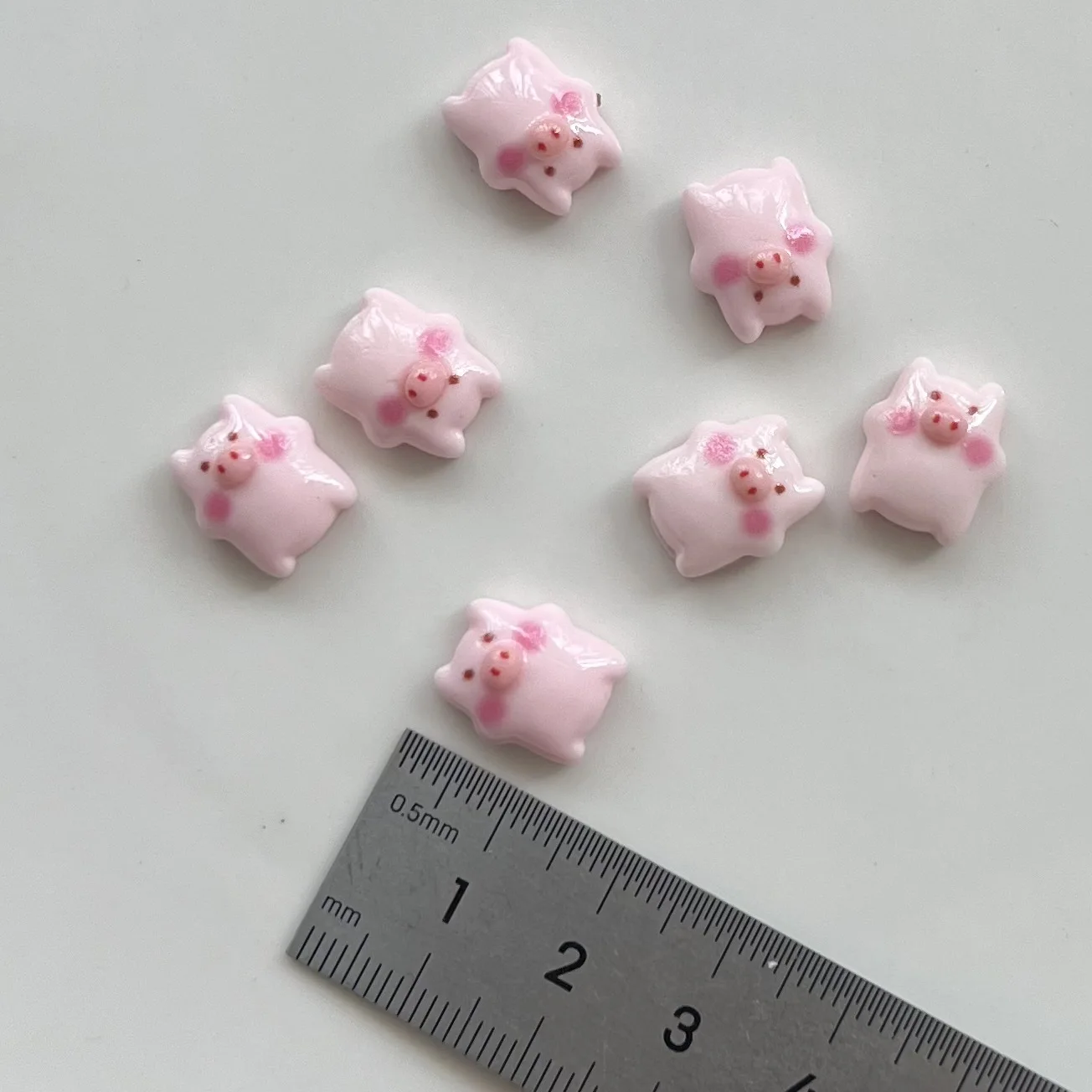 5 buah miniso lucu seri kartun babi merah muda resin kartun cabochons flatback diy bahan kerajinan perhiasan membuat pesona