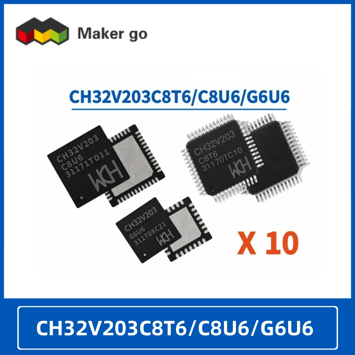 CH32V203 CH32V203C8T6 CH32V203C8U6 CH32V203G8U6 MCU 32-bit RISC-V 144MHz 2*USB touchkey CAN 10pcs/lot