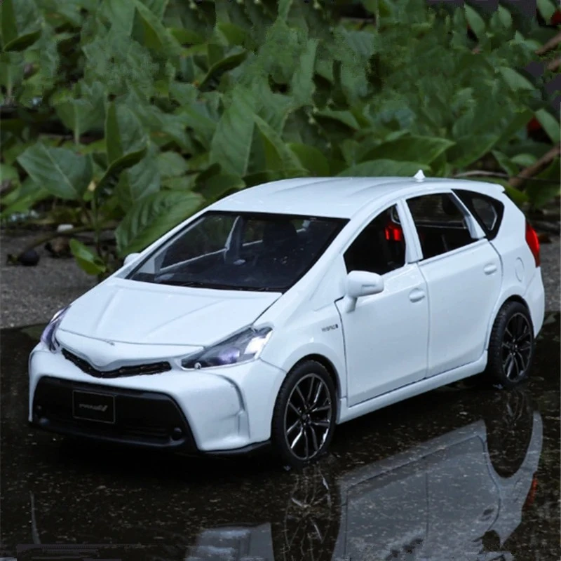 

Металлическая модель автомобиля Toyota Prius 1:32, со звуком и светом, декоративное украшение для компьютерного стола, детские игрушки, подарки