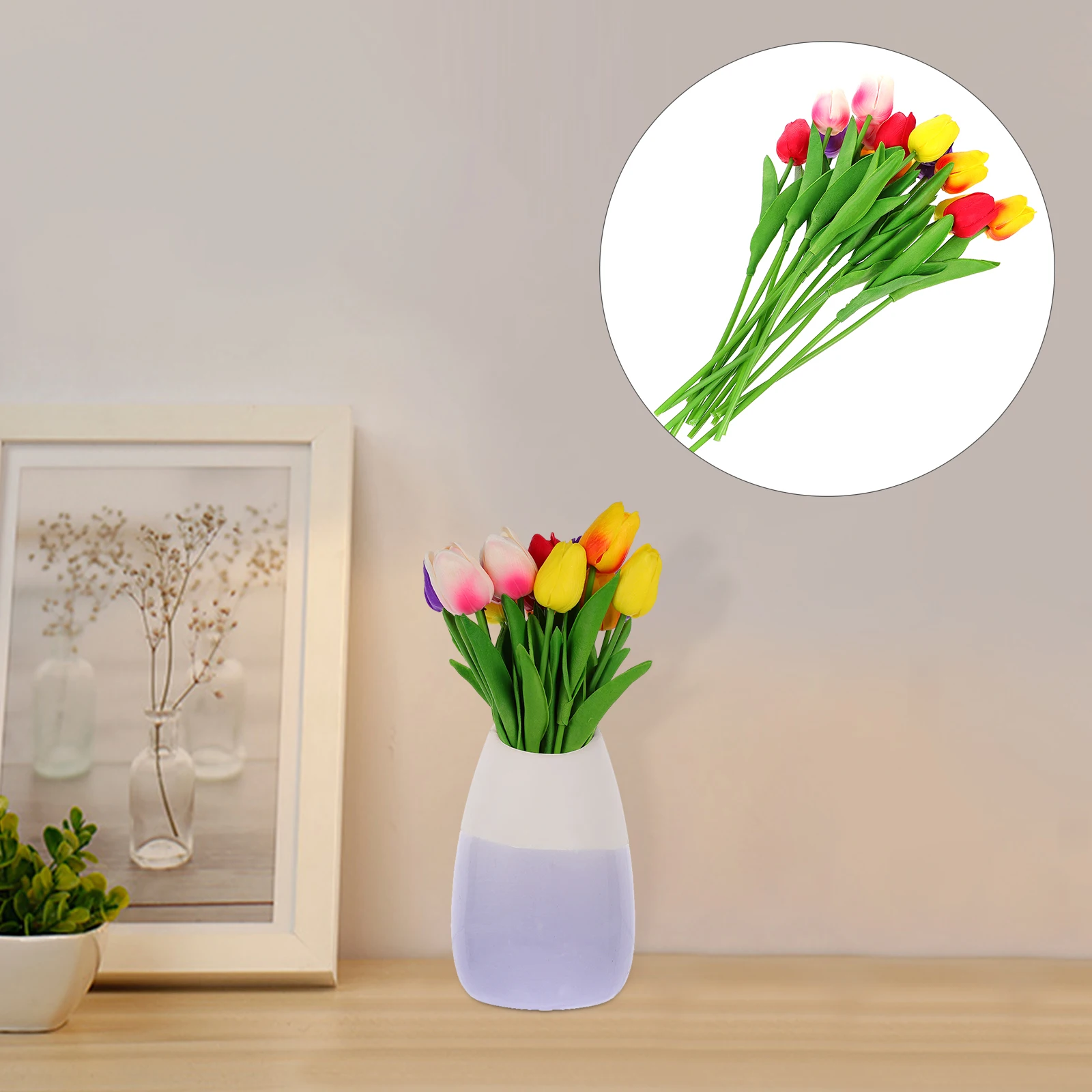 

15 Pcs Artificial Flower Bouquet Mini Fake Tulips Lily Decor Romantic Adornment Home Gift Photography Prop Sunflowers