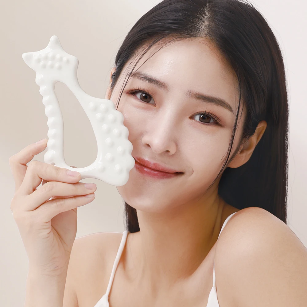 Ergonomic Versatile Handheld Gua Sha Board for Face and Body Ceramic Gua Sha Massage Tool for Relaxation Beauty Massager