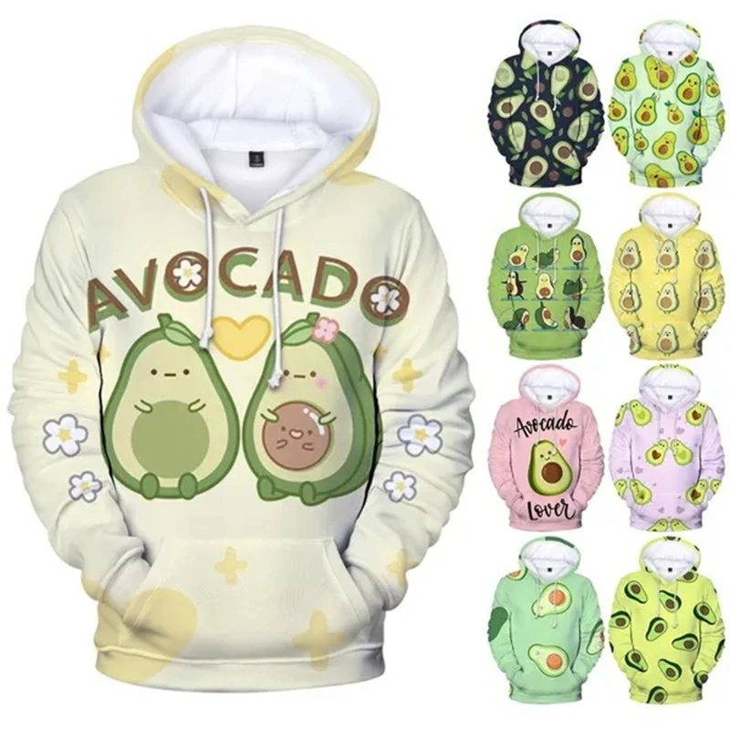 Avocado 3D Printed Hoodie Women And Men Fashion Personality 3D Hooded Sweatshirt Casual Outdoor Long Sleeve Pullover Sweatshirt