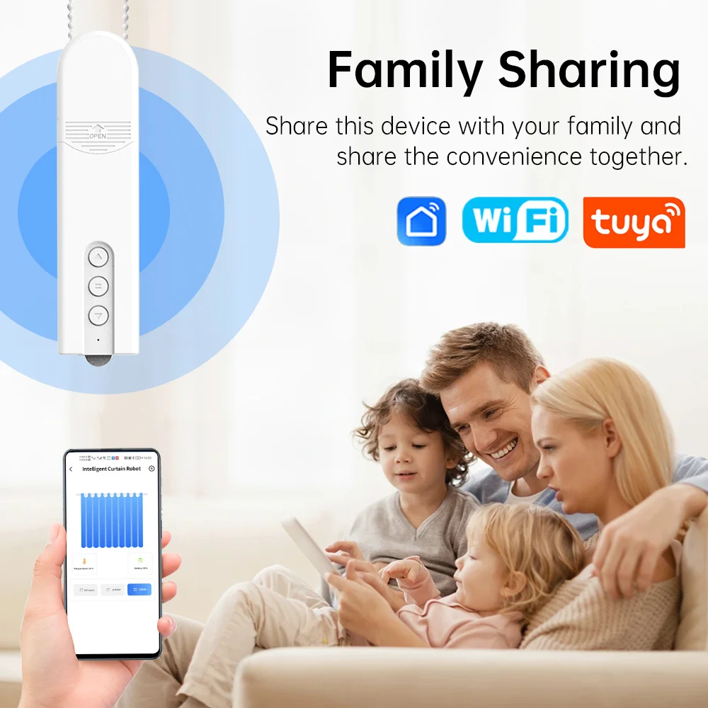 Tuya WIFI Smart DIY Motorized Chain Electric Curtain Motor Roller Blinds Shade Shutter Drive RF Remote Alexa Google Home Alice