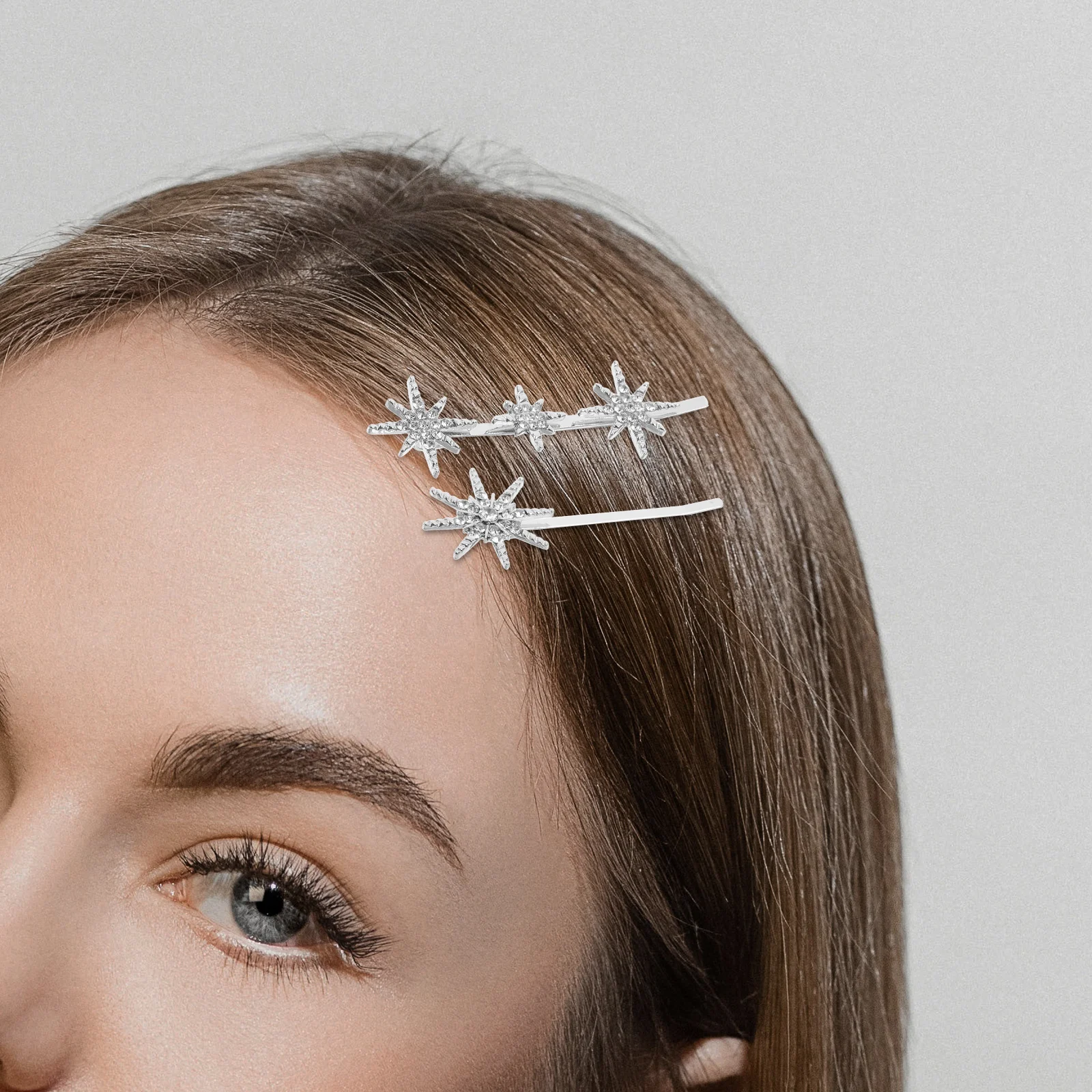 

4Pcs Rhinestone Hair Clips Golden Elegant Metal Hairpin Delicate Barrettes Girls Headdresses Wedding Party Accessories