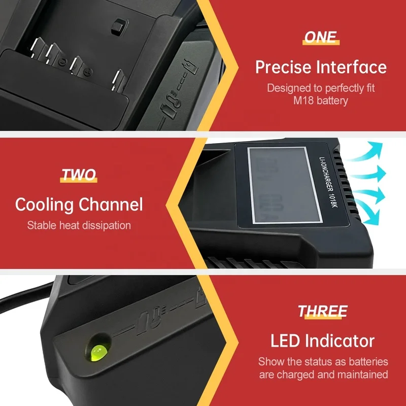 Li-ion Battery Charger 3A For Bosch 18V 14.4V BAT609G BAT618 BAT618G BAT614 2607336236 for bosch charger with LCD display
