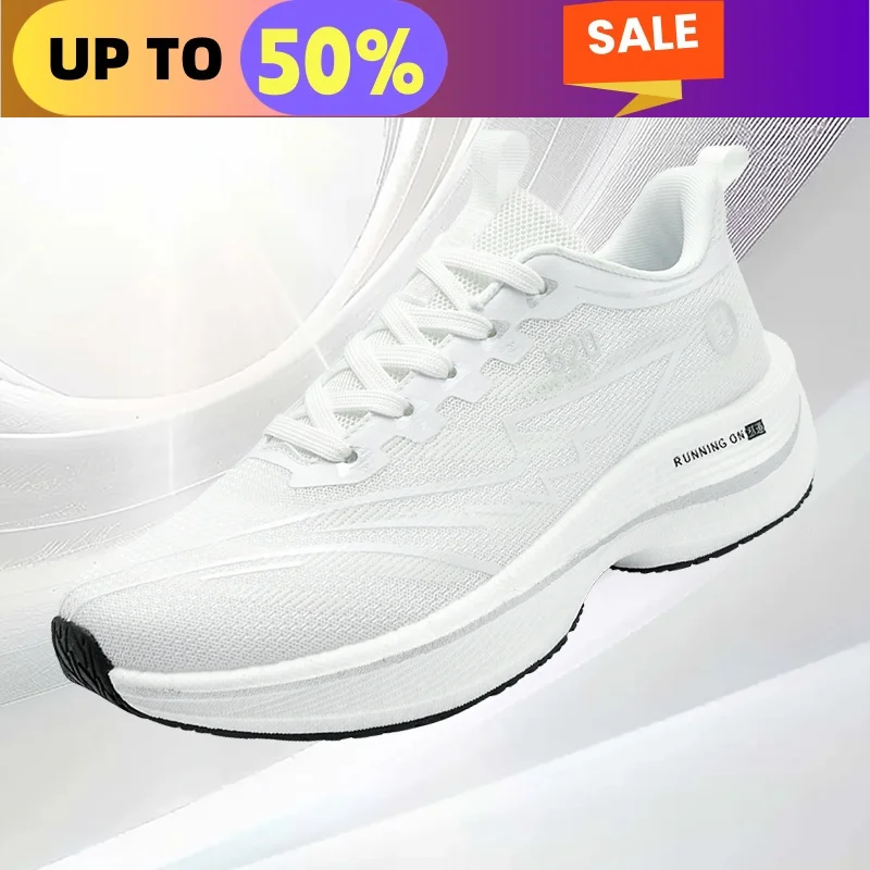 Zapatillas de correr con placa de carbono para hombre, zapatillas transpirables con cojín de aire para maratón, cómodas zapatillas de entrenamiento atléticas para mujer, deporte, carrera para caminar