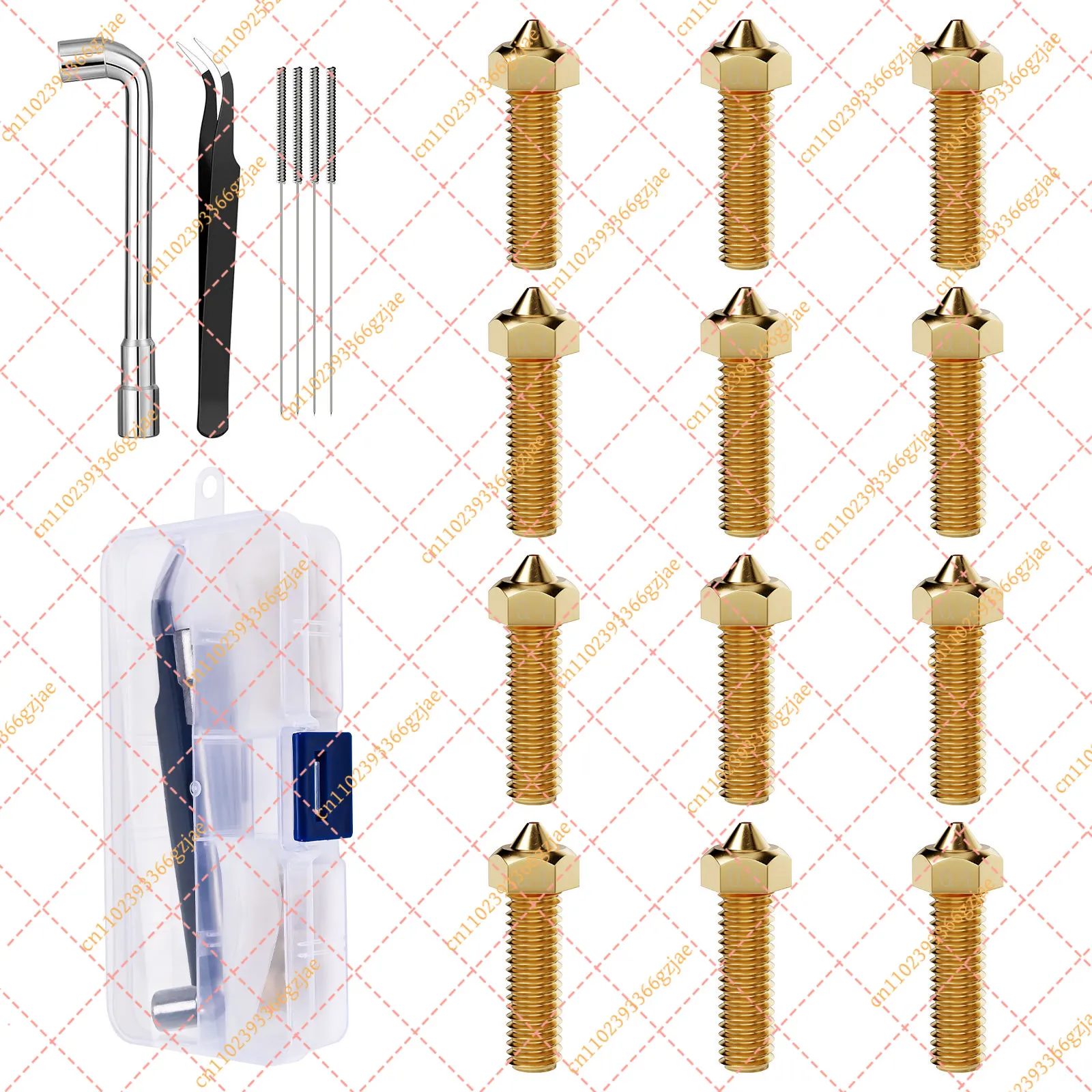 KLF 0.4mm3D Printer Brass Nozzles for V5-V6 3D Printer, Compatible with Anycubic Kobra 2,vyper,Kobra Plus,Kobra Max  3D Printer