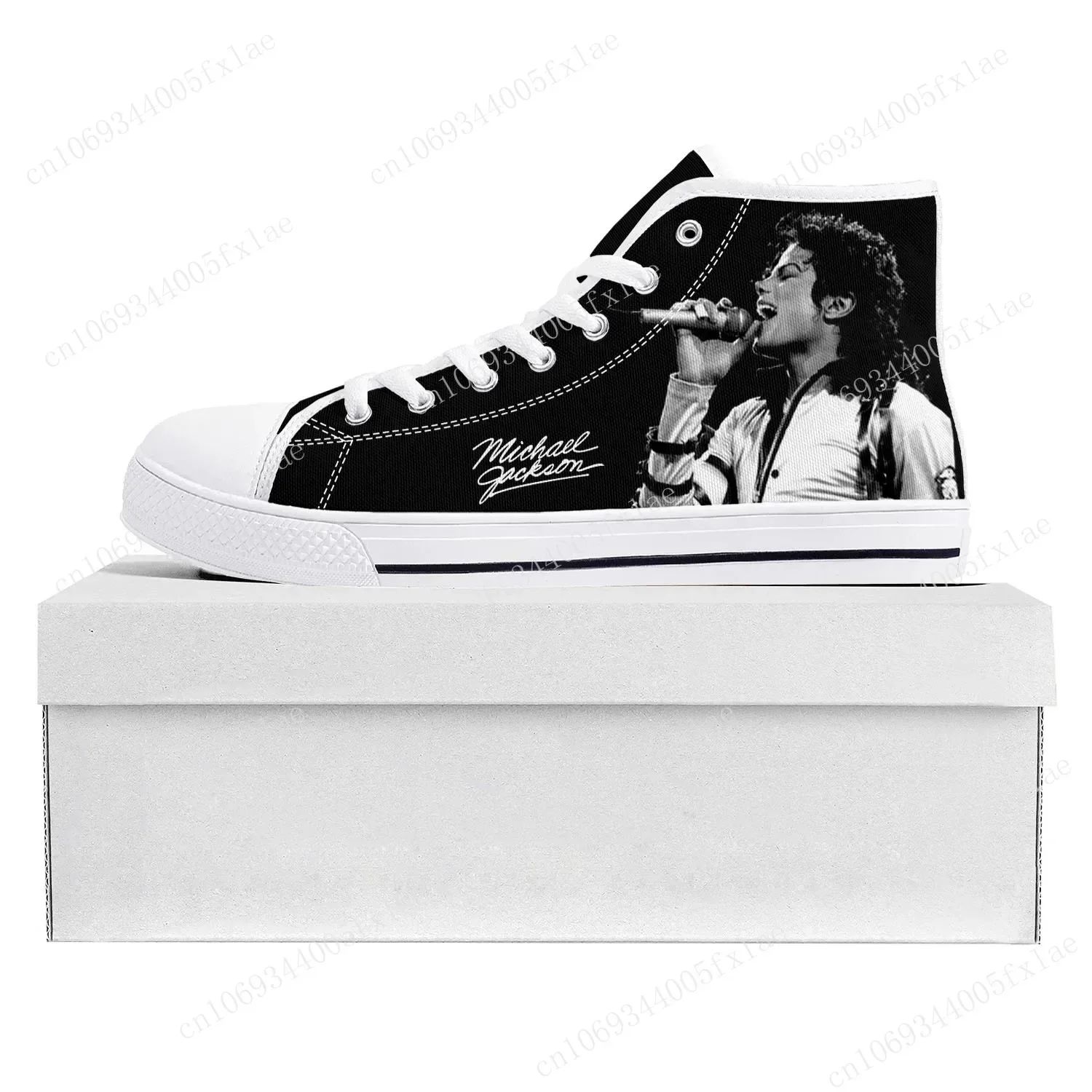 Michael Jackson Pop Singer Dancer zapatillas altas de alta calidad para hombre y mujer, zapatillas de lona para adolescentes, zapatos para parejas, zapatos personalizados