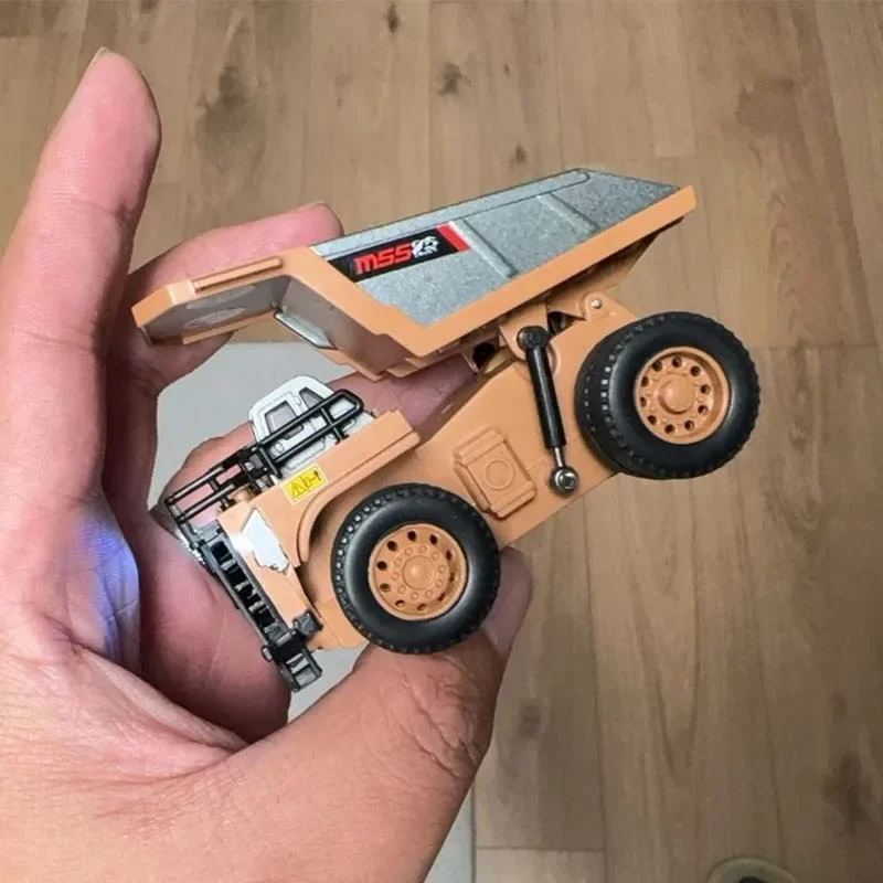RC Car 1:64 Mini Alloy Remote Control Tipper Truck Desktop Toy Dump Truck Modle Toy Simulation Construction Vehicle Men Gift