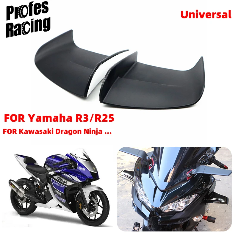 

Motorcycle Universal Winglet Aerodynamic Spoiler Wing Kit with Adhesive For Yamaha R3/R25 CFMOTO Motorcycle Decoration Sticker