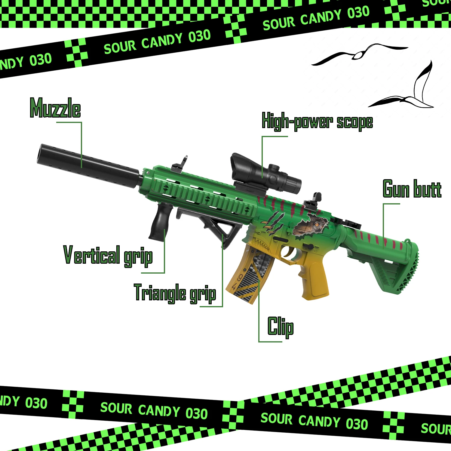 M416 Elektrisch gelbal Speelgoedpistool Handmatige en elektrische modus Buitenschietspel Halloween Kerstcadeau (kogels niet inbegrepen)
