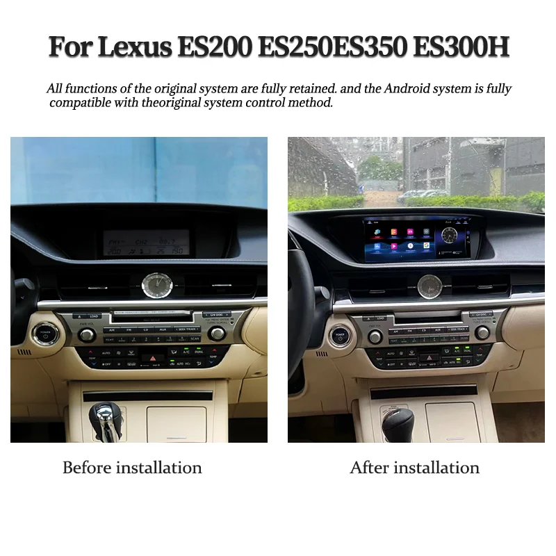 10.25 inch For Lexus ES ES200 ES250 ES350 ES300H LHD Android 13 GPS Radio Multimedia Player Wireless Carplay And Auto OEM Menu