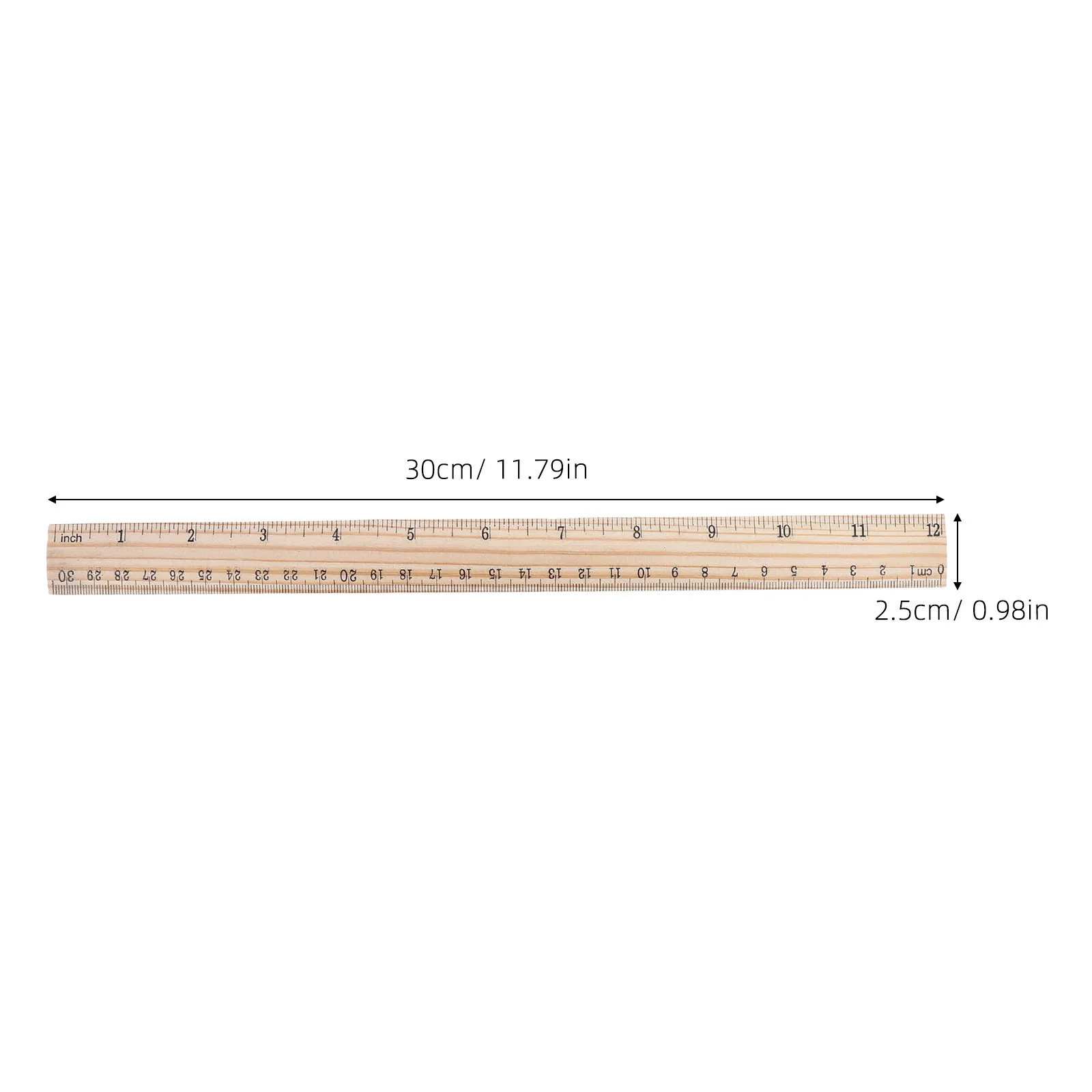 10Pcs Wooden Ruler Dual Scale 30Cm 12 Inch Precision Measuring Tool Student School Supplies Drafting Engineering Drawing Tool view 4
