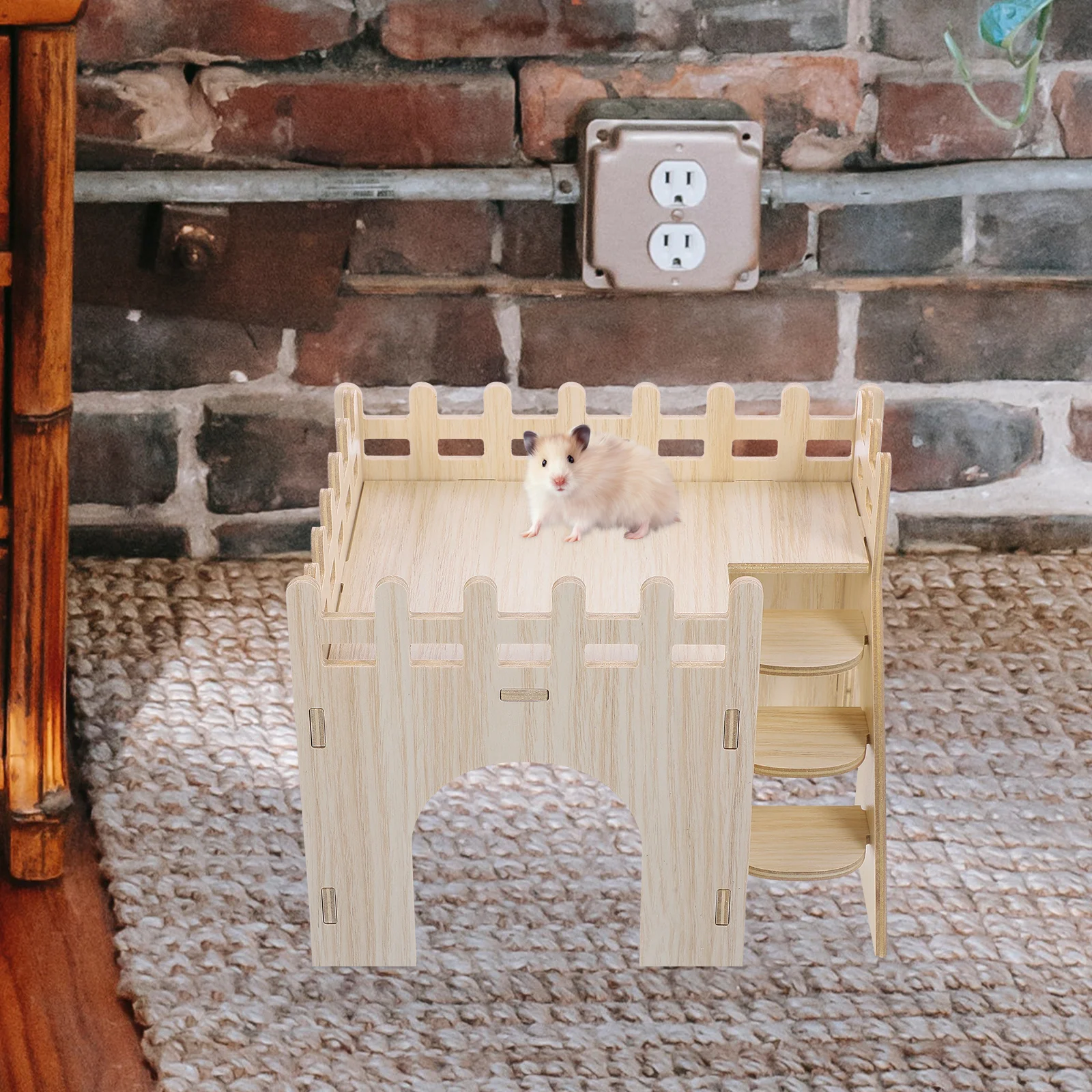 

Wear resistant Wooden Wear Resistant Hamster Hideout Rat Hideout Maze for Guinea Pig Hamster Houses Hideouts Adorable Small