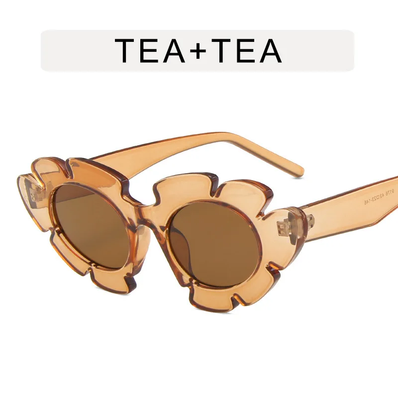 53372 mode Runde Blumen Party Sonnenbrille Frauen Designer Frauen Sonnenblumen Sonne Gläser Vintage Uv400 Außen Oculos De Sol