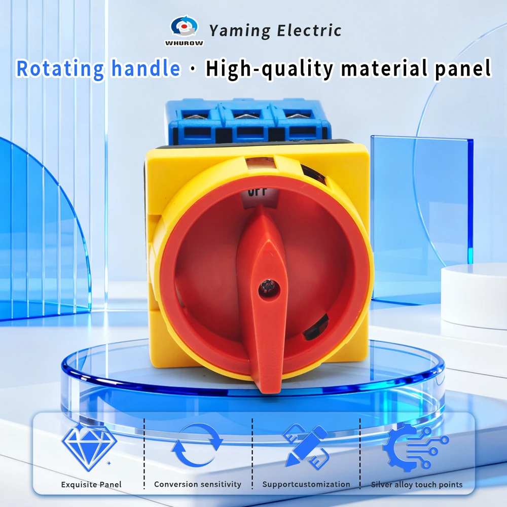 63 Amp 690V Isolator Switch 3P Main Motorized Rotary Pad Lock On-off Power Switches YMD11-63A Replace LW30