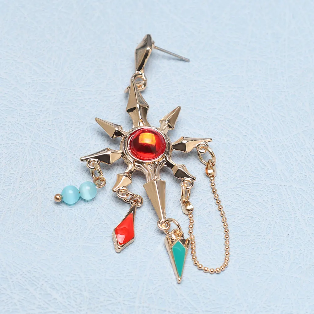 فاينل فانتسي XIV FF14 Azeyma كوس أقراط تأثيري قرط كبس الأذن دبوس أنيمي كوميك كون تظهر الدعامة مجوهرات اكسسوارات