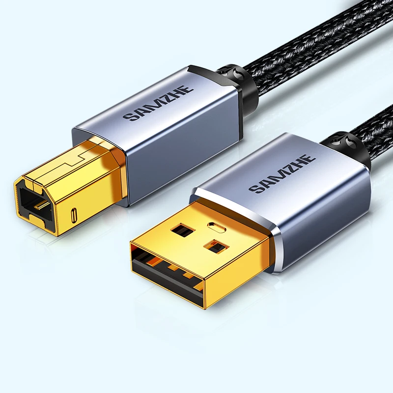 SAMZHE Kabel USB do drukarki USB typu B męski do męskiego USB 3.0 2.0 do drukarki Canon Epson HP DAC USB Printer — zdjęcie 2