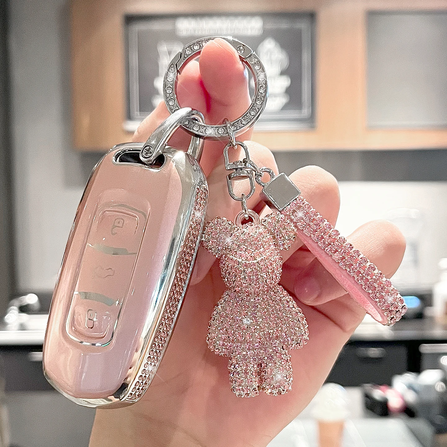 الراقية الجانب الماس لجيلي أطلس بويو NL3 EX7 SUV GT GC9 Emgrand X7 Borui الذكية عن بعد حافظة مفاتيح السيارة فوب الملحقات #1